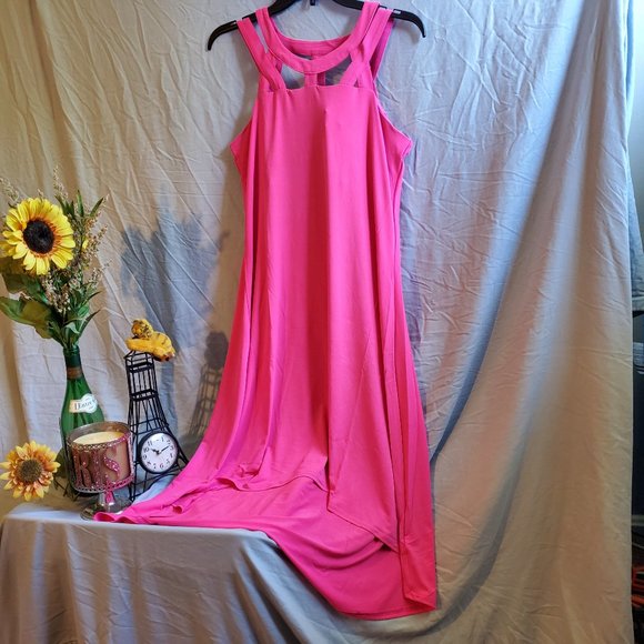 Cupio Dresses & Skirts - Cupio Cut out sleeveless hi-lo Bikini pink dress
